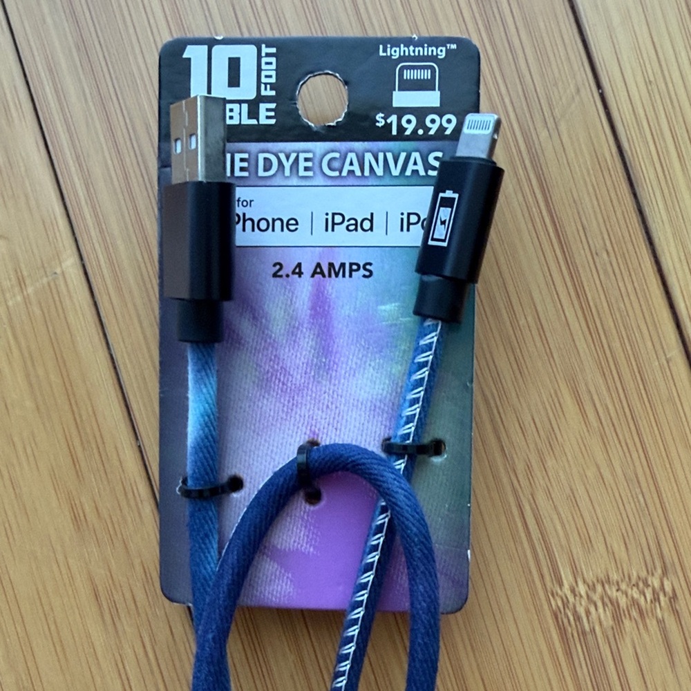 Blue Braided Lightning Charge & Sync Cable for iPhone and iPad